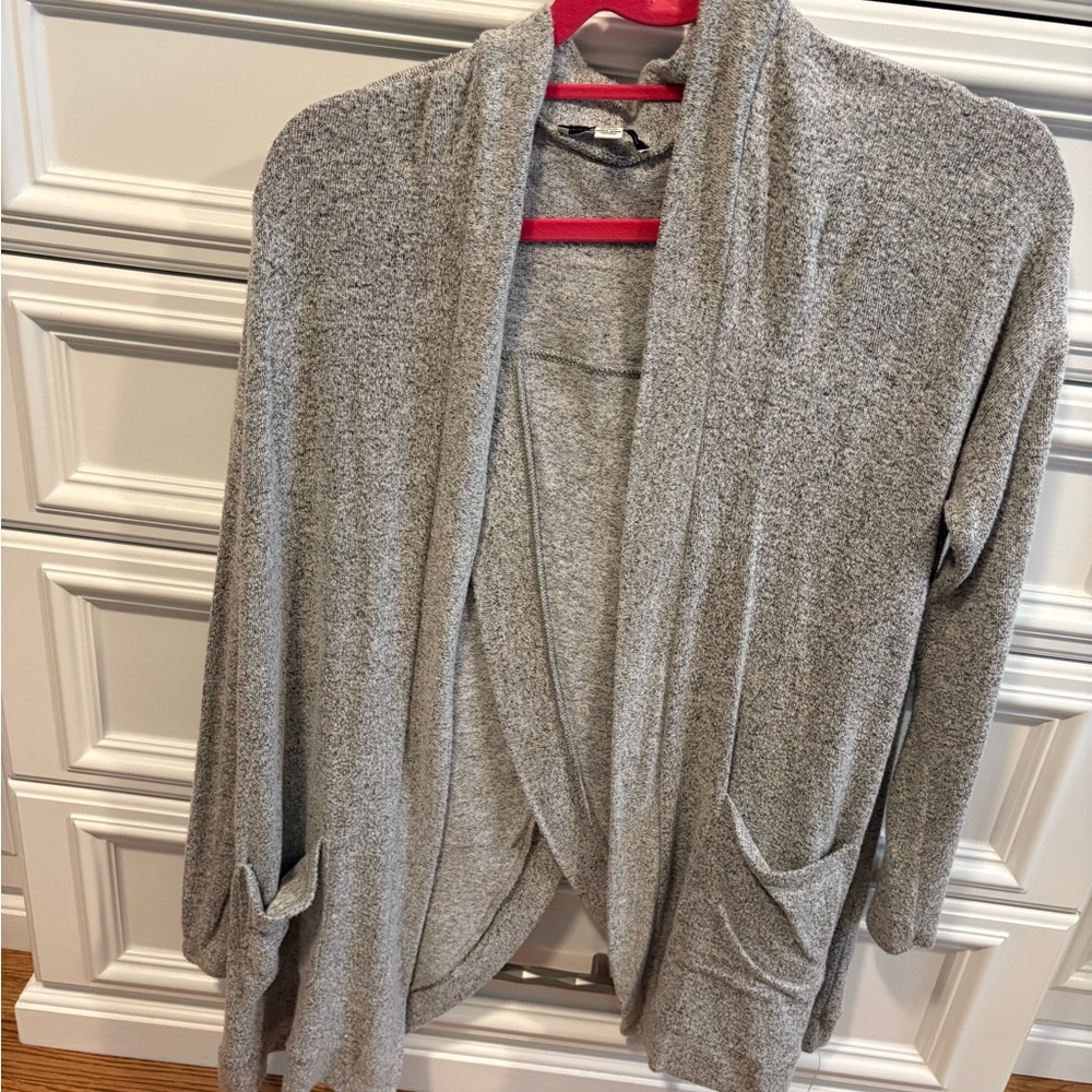 American Eagle Outfitters Heather Gray Open Cardigan